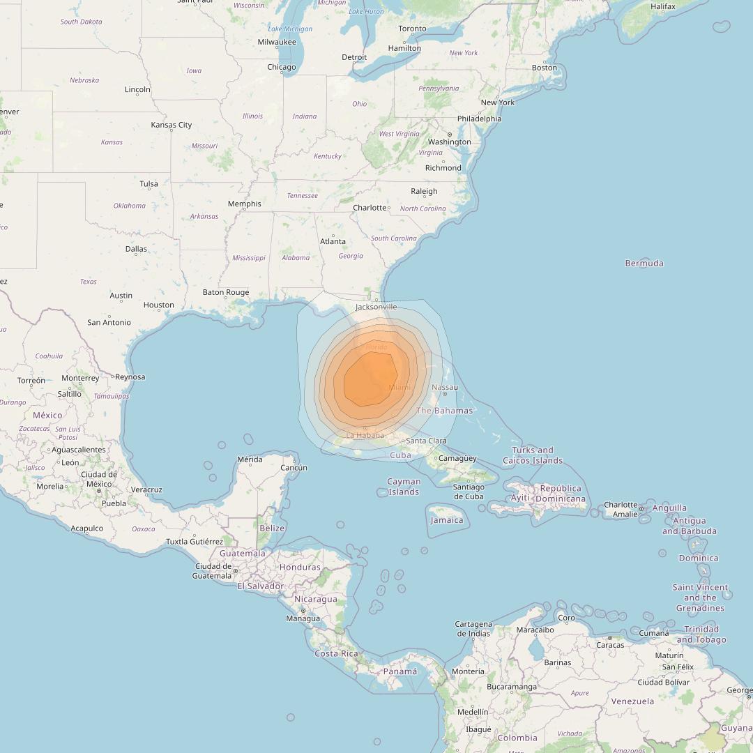 Directv 12 at 103° W downlink Ka-band A4B2 (Naples) Spot beam coverage map