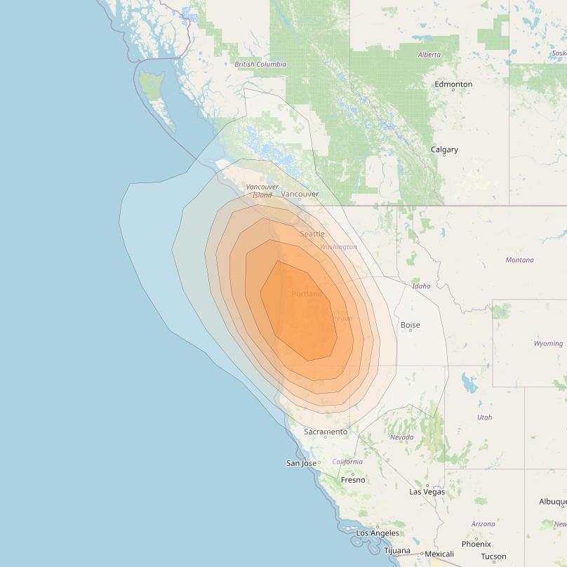 Directv 10 at 103° W downlink Ka-band A1BC (Portland) Spot beam coverage map