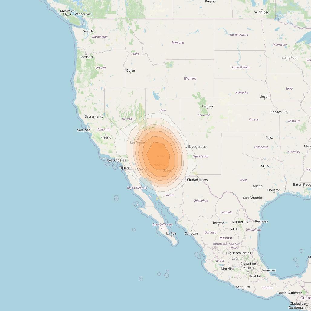 Directv 10 at 103° W downlink Ka-band A2BB (Phoenix) Spot beam coverage map