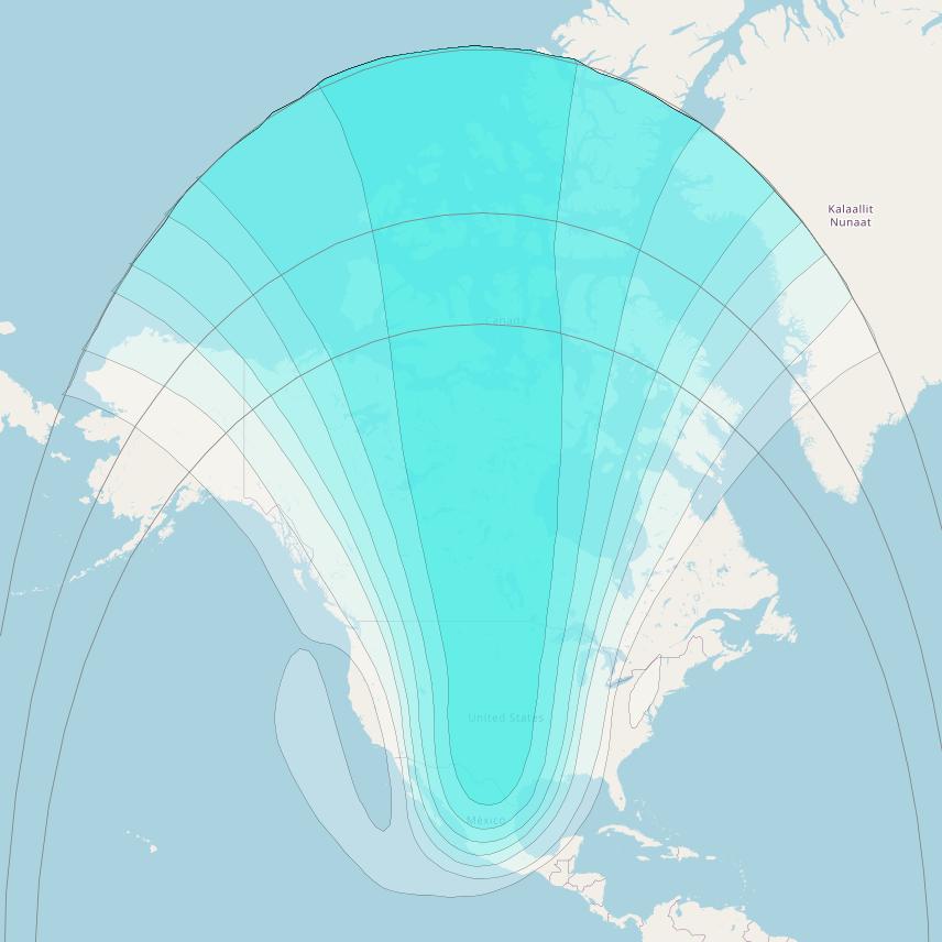 AMSC 1 at 107° W downlink L-band LE3 beam coverage map