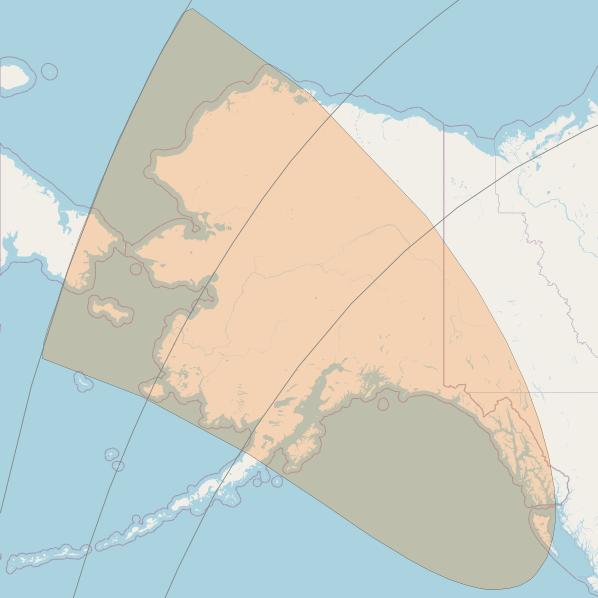 AMC 15 at 105° W downlink Ka-band Spot 1 beam coverage map