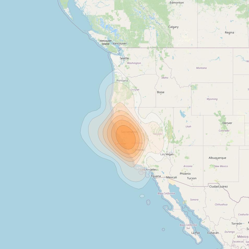 Echostar 17 at 107° W downlink Ka-band Spot U19DL beam coverage map