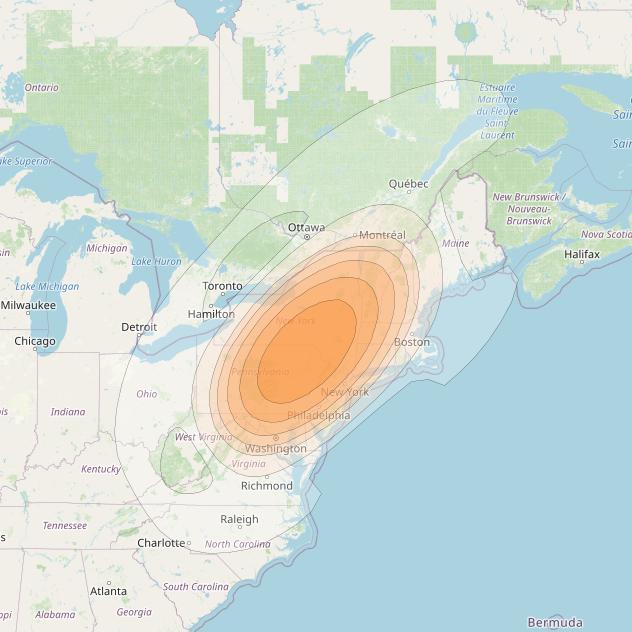 Echostar 17 at 107° W downlink Ka-band Spot U25DL beam coverage map