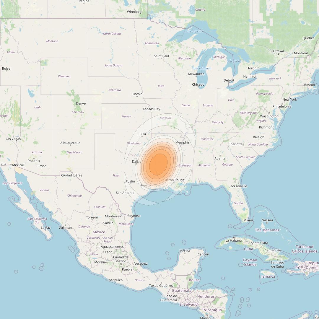 Echostar 17 at 107° W downlink Ka-band Spot U45DL beam coverage map