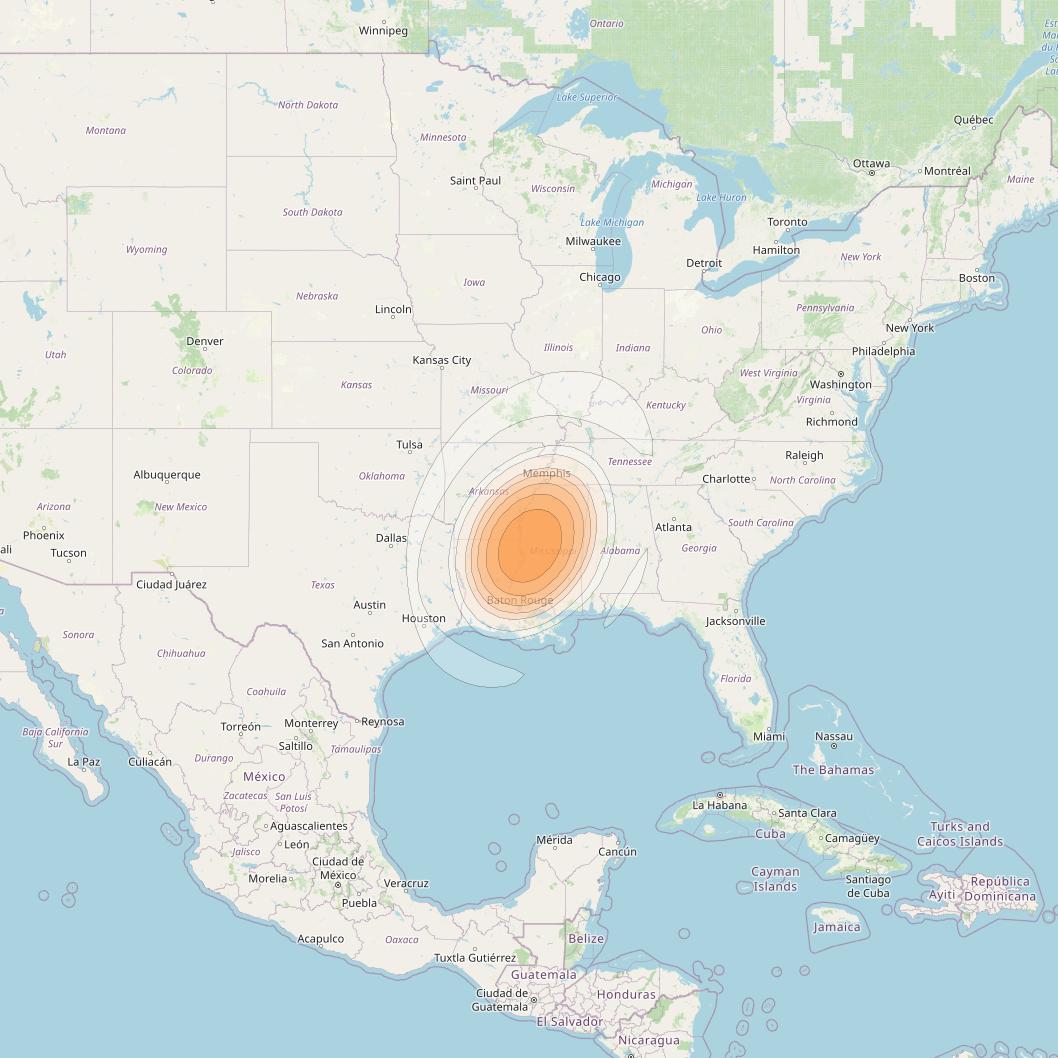 Echostar 17 at 107° W downlink Ka-band Spot U46DL beam coverage map