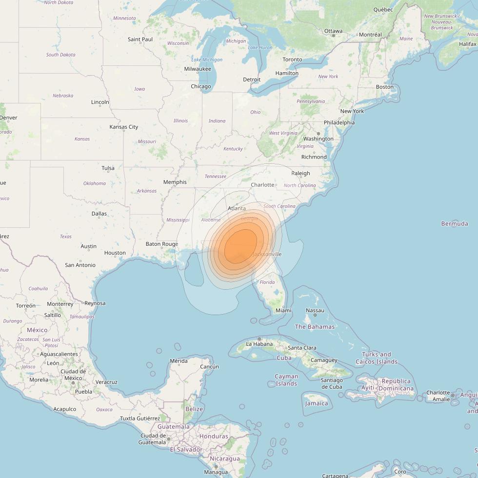 Echostar 17 at 107° W downlink Ka-band Spot U56DL beam coverage map