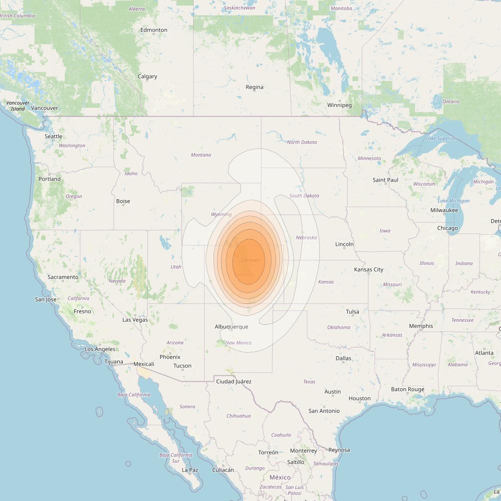 Echostar 17 at 107° W downlink Ka-band Spot U60DL beam coverage map