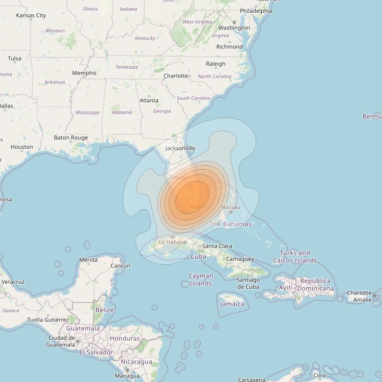 Echostar 17 at 107° W downlink Ka-band Spot U6DL beam coverage map