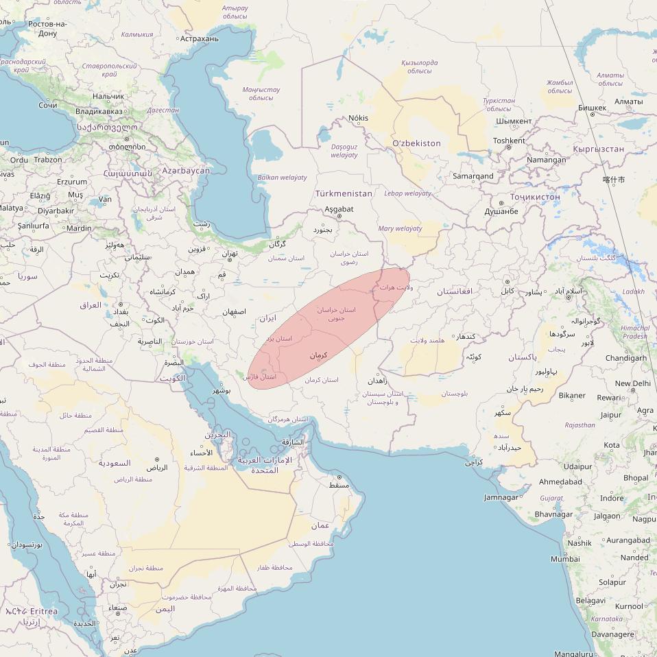 Eutelsat 10B at 10&deg; E downlink Ku-band S023 User Spot beam coverage map
