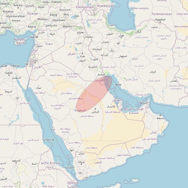Eutelsat 10B at 10&deg; E downlink Ku-band S044 User Spot beam coverage map