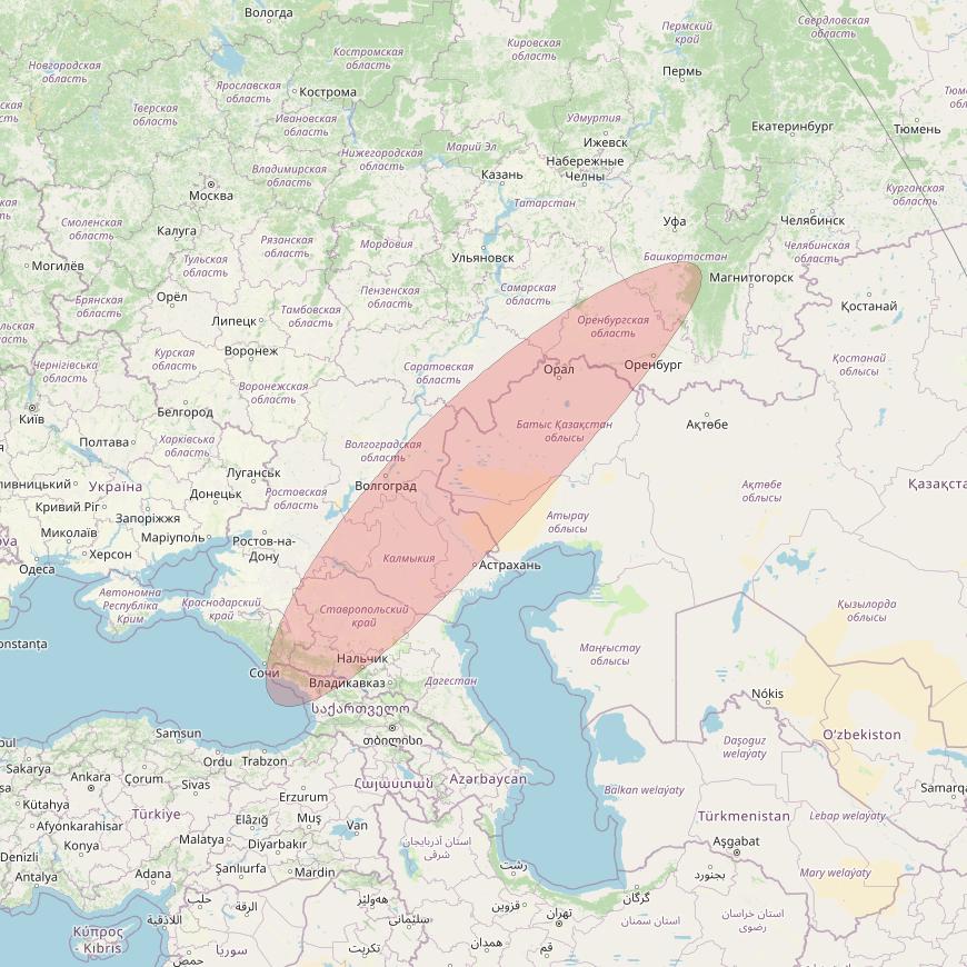 Eutelsat 10B at 10&deg; E downlink Ku-band S053 User Spot beam coverage map