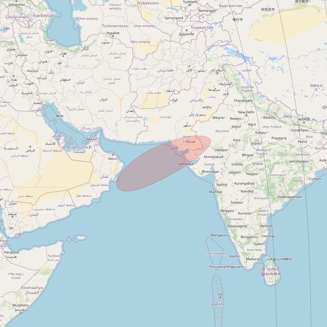 Eutelsat 10B at 10&deg; E downlink Ku-band S059 User Spot beam coverage map