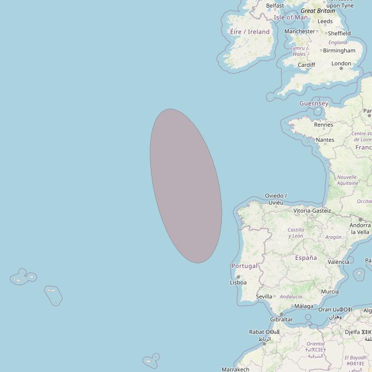 Eutelsat 10B at 10&deg; E downlink Ku-band S064 User Spot beam coverage map