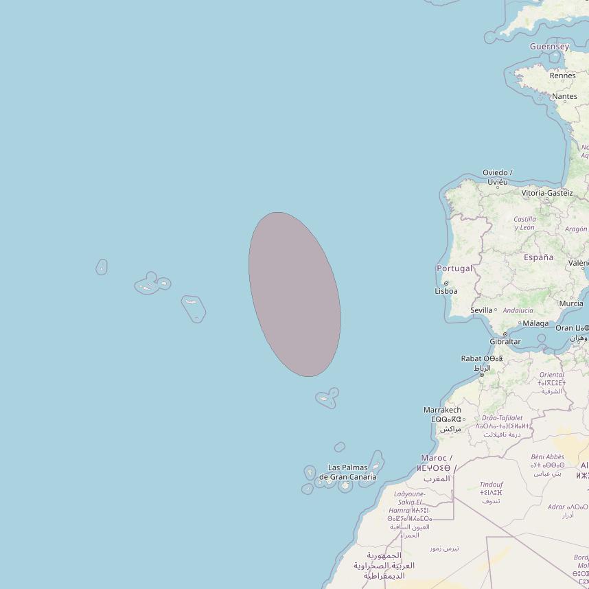 Eutelsat 10B at 10&deg; E downlink Ku-band S071 User Spot beam coverage map