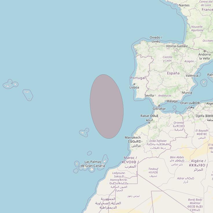 Eutelsat 10B at 10&deg; E downlink Ku-band S072 User Spot beam coverage map