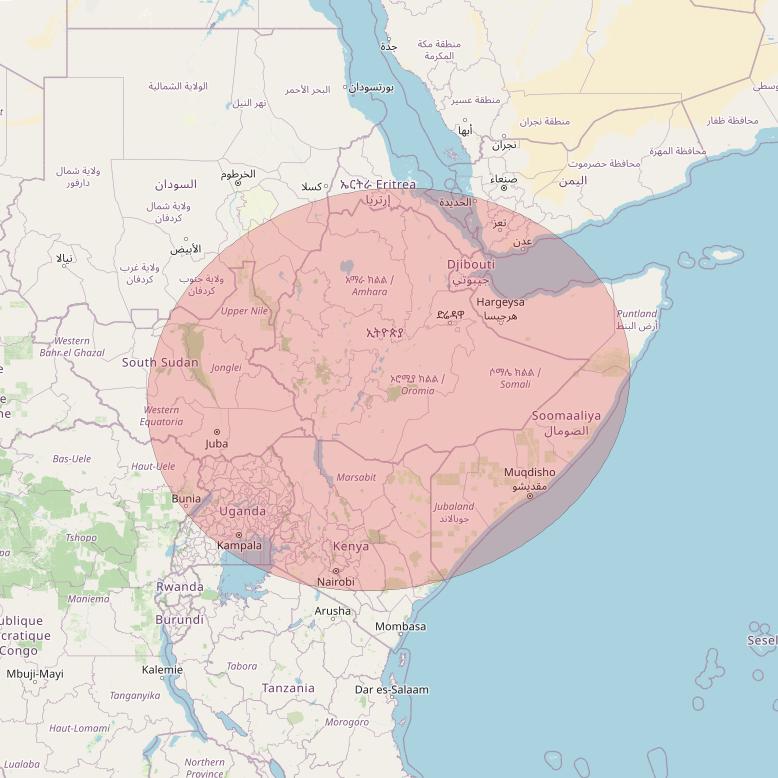 Eutelsat 10B at 10&deg; E downlink Ku-band S119 User Spot beam coverage map