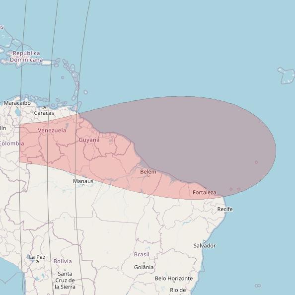 Eutelsat 10B at 10&deg; E downlink Ku-band S121 User Spot beam coverage map