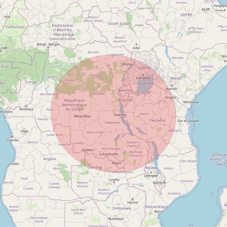 Eutelsat 10B at 10&deg; E downlink Ku-band S125 User Spot beam coverage map