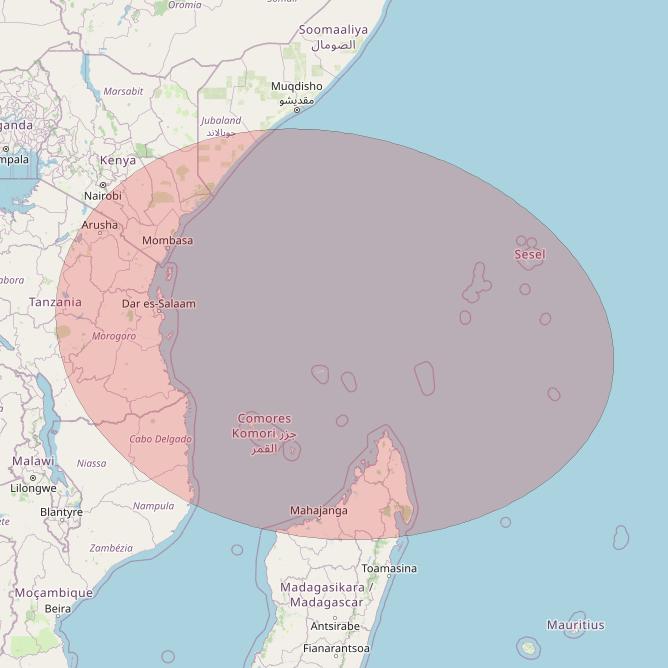 Eutelsat 10B at 10&deg; E downlink Ku-band S126 User Spot beam coverage map