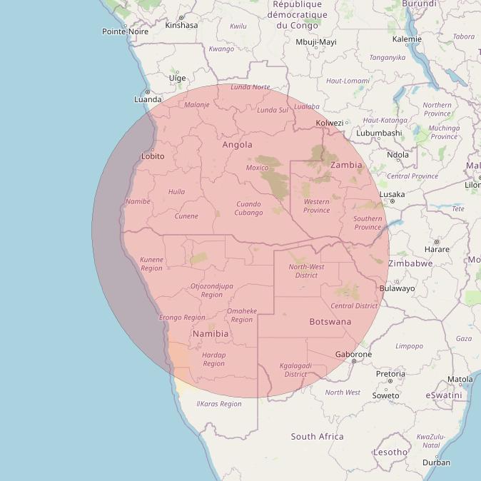 Eutelsat 10B at 10&deg; E downlink Ku-band S131 User Spot beam coverage map