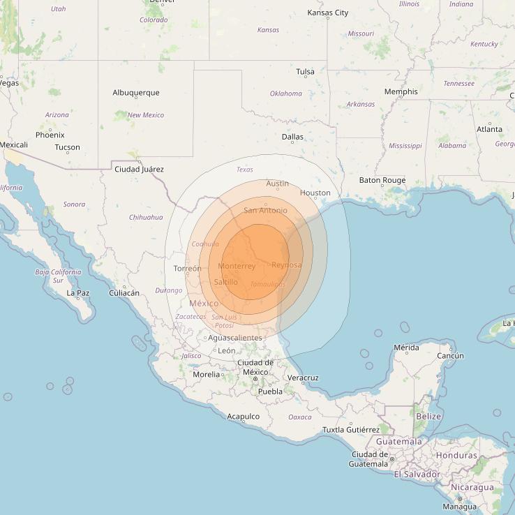 Anik F2 at 111° W downlink Ka-band Spot 44 beam coverage map