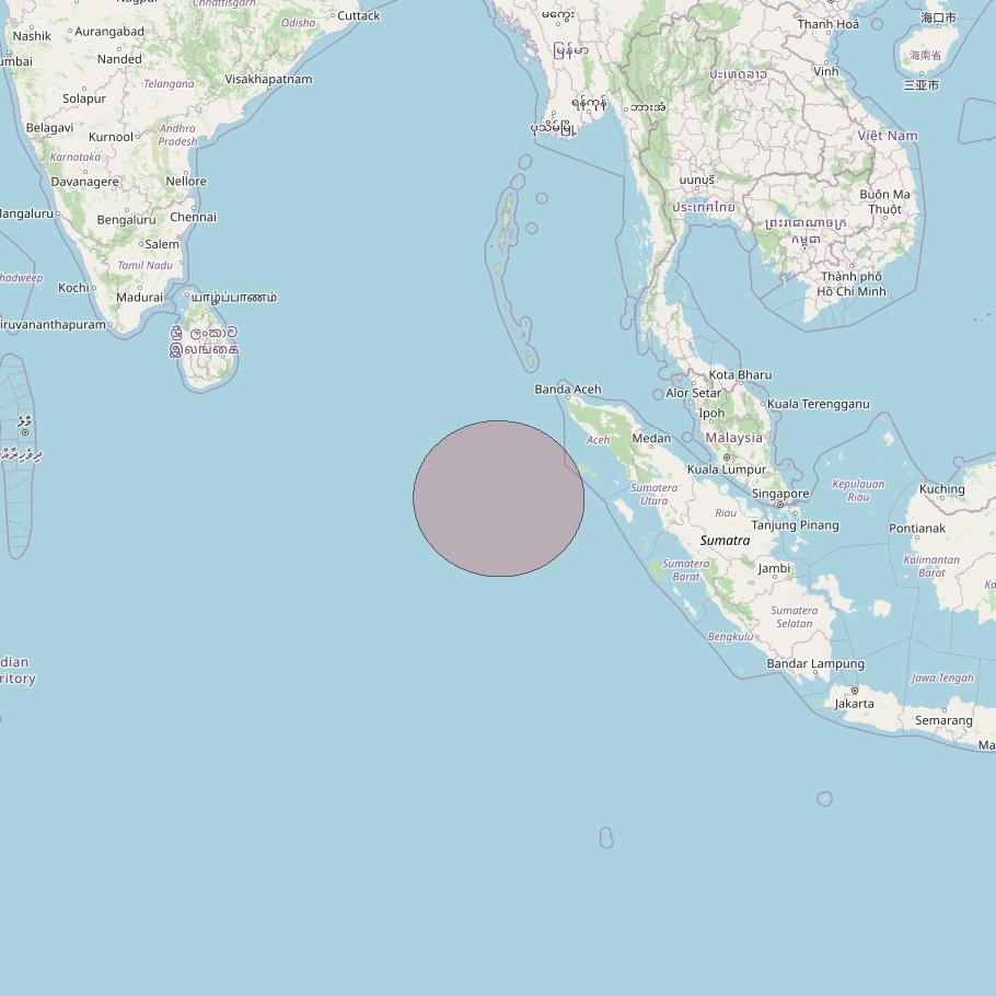 Telkomsat 113BT at 113&deg; E downlink Ku-band S02 User Spot beam coverage map