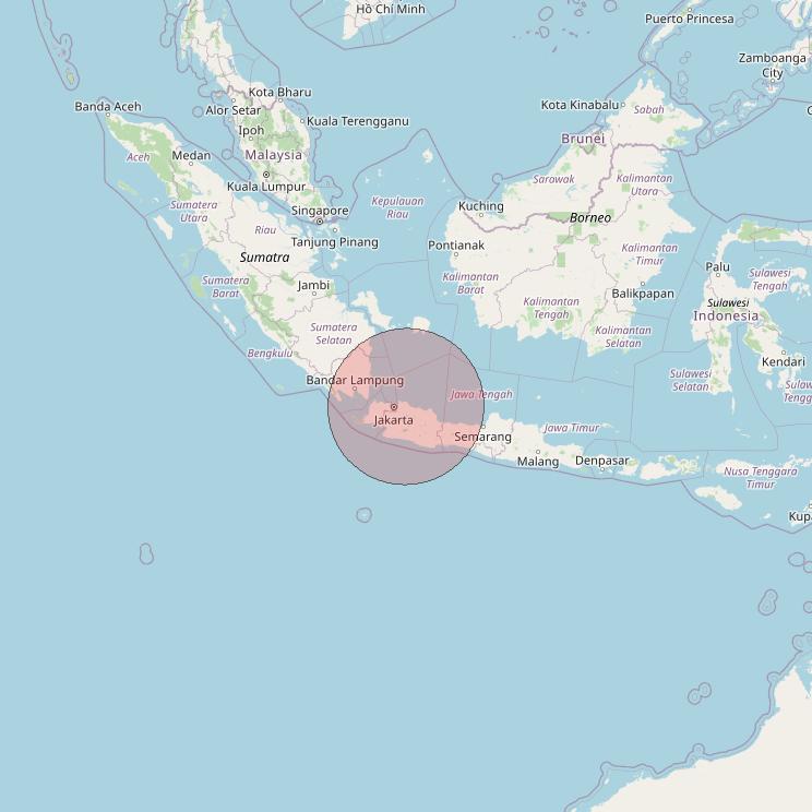 Telkomsat 113BT at 113&deg; E downlink Ku-band S11 User Spot beam coverage map
