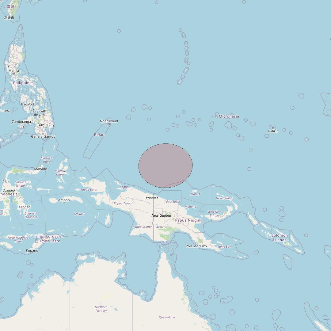 Telkomsat 113BT at 113&deg; E downlink Ku-band S35 User Spot beam coverage map