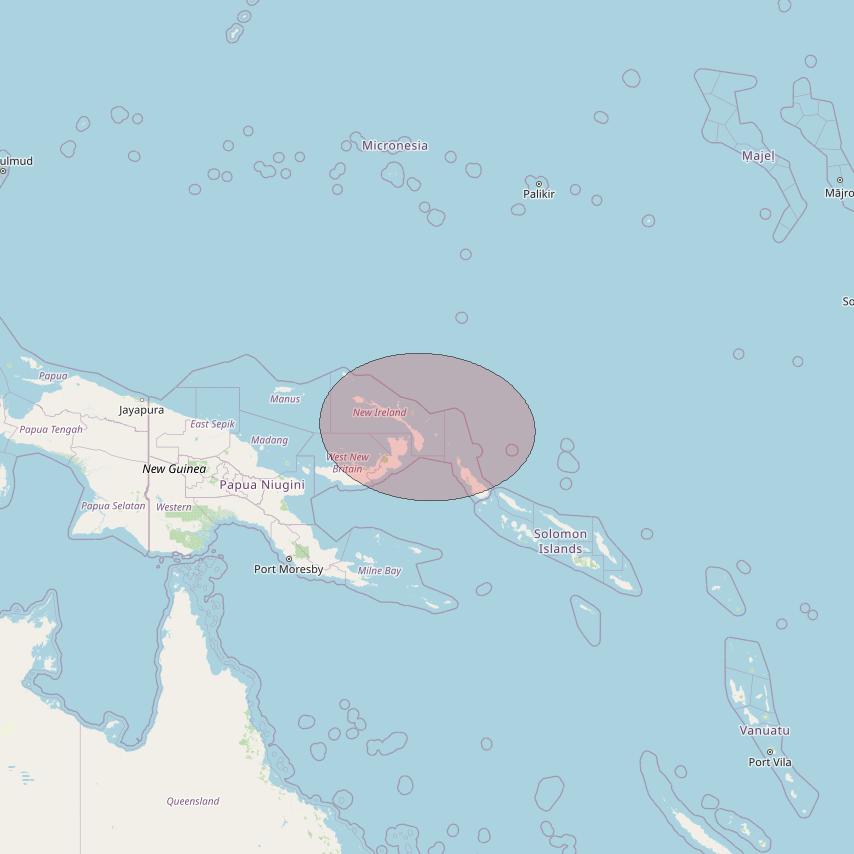 Telkomsat 113BT at 113&deg; E downlink Ku-band S41 User Spot beam coverage map