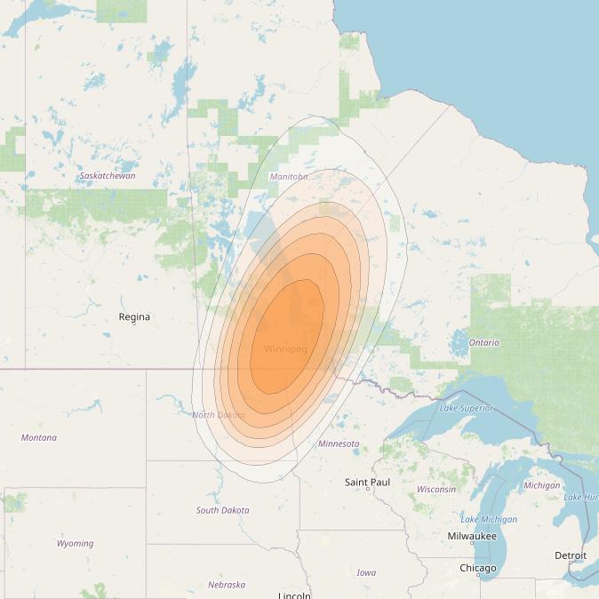 ViaSat 1 at 115° W downlink Ka-band Gateway G16DR beam coverage map