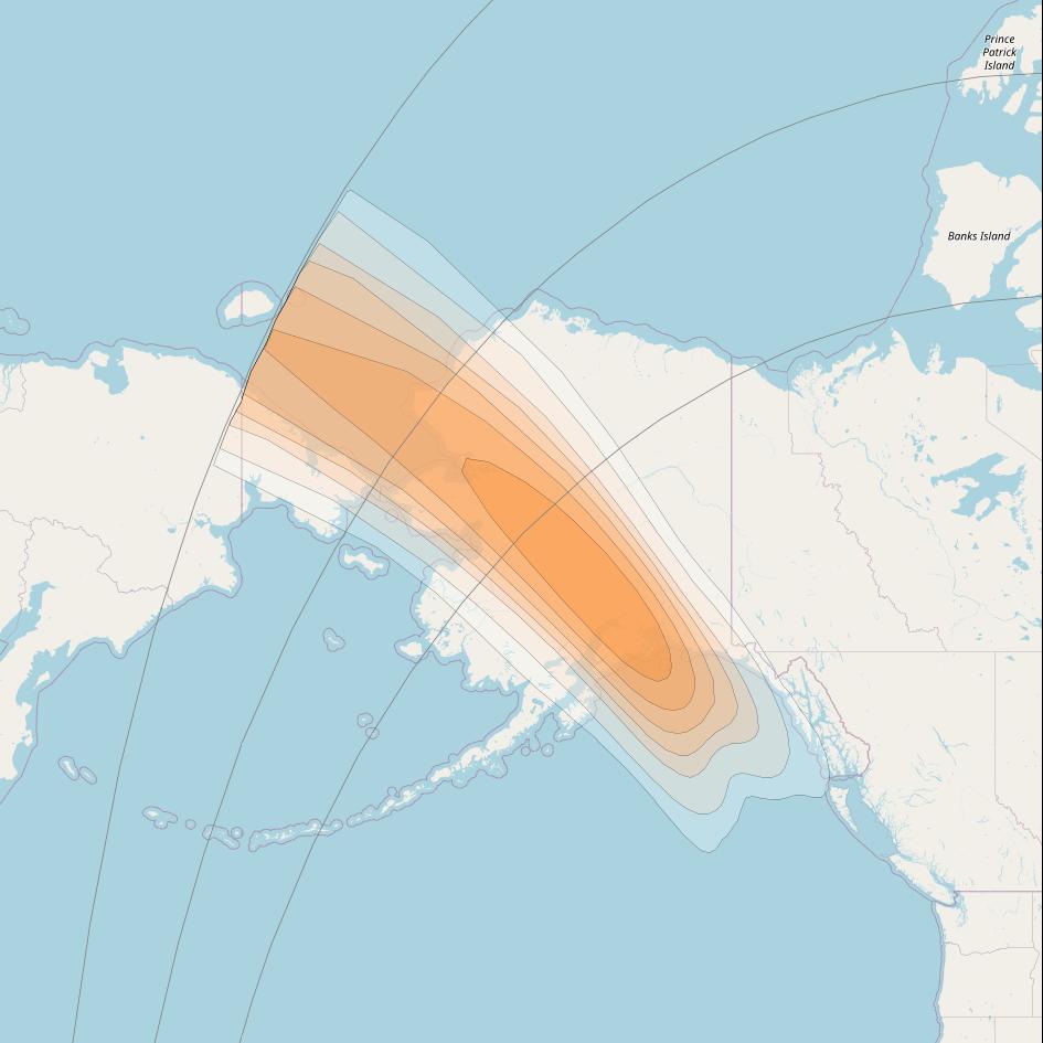 ViaSat 1 at 115° W downlink Ka-band Gateway G18DL beam coverage map