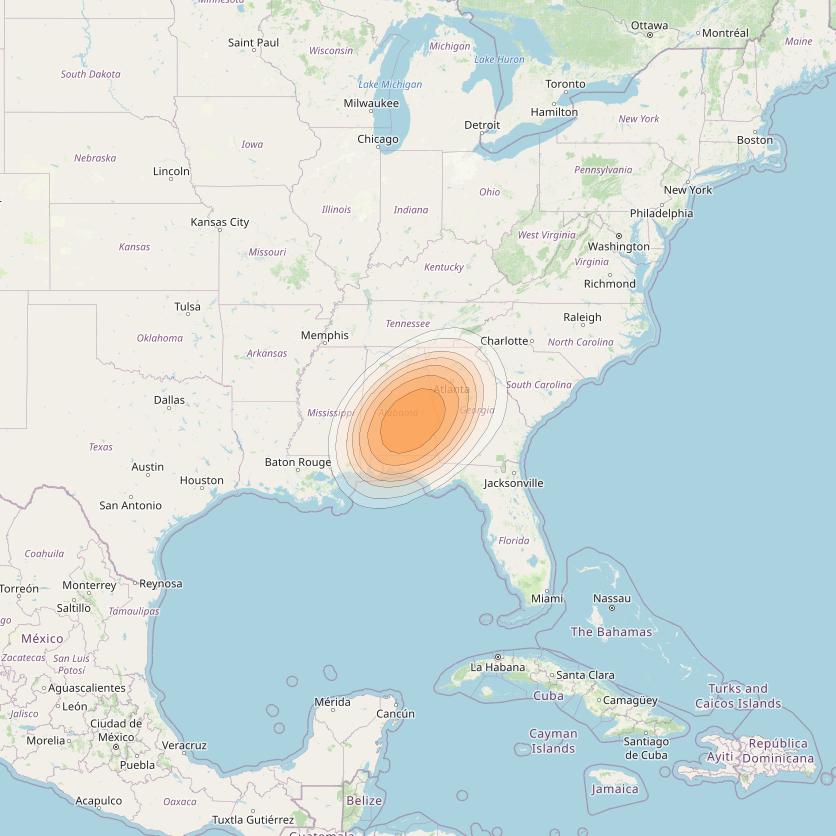 ViaSat 1 at 115° W downlink Ka-band Spot U42DL beam coverage map