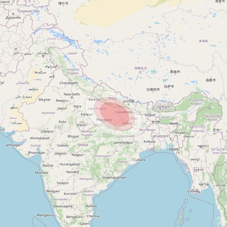 Thaicom 4 at 119° E downlink Ku-band Spot 103 beam coverage map