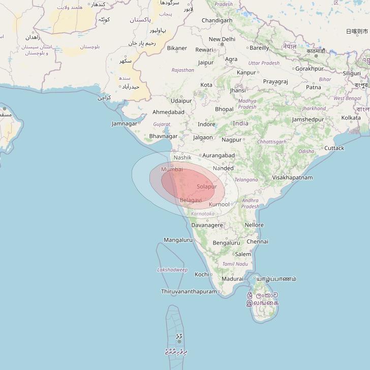 Thaicom 4 at 119° E downlink Ku-band Spot 112 beam coverage map