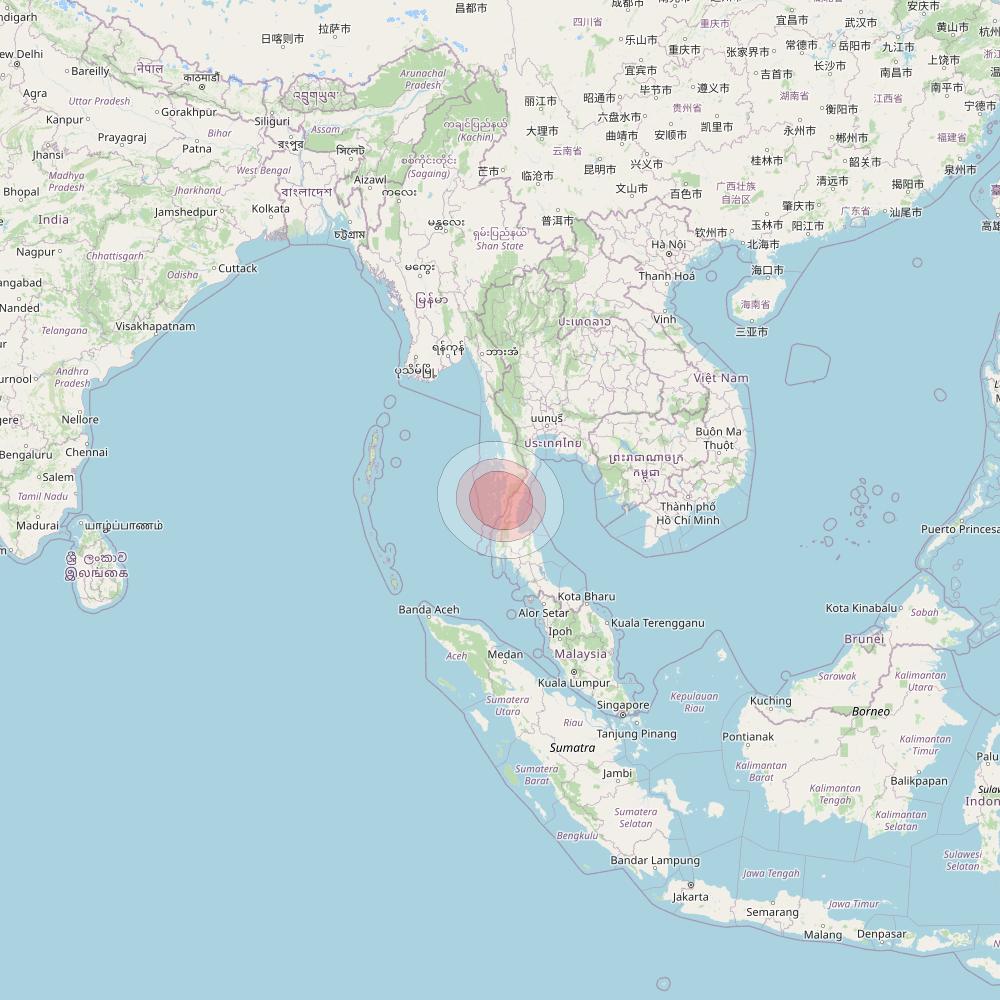 Thaicom 4 at 119° E downlink Ku-band Spot 209 beam coverage map