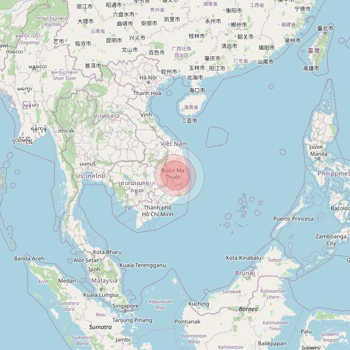 Thaicom 4 at 119° E downlink Ku-band Spot 210 beam coverage map