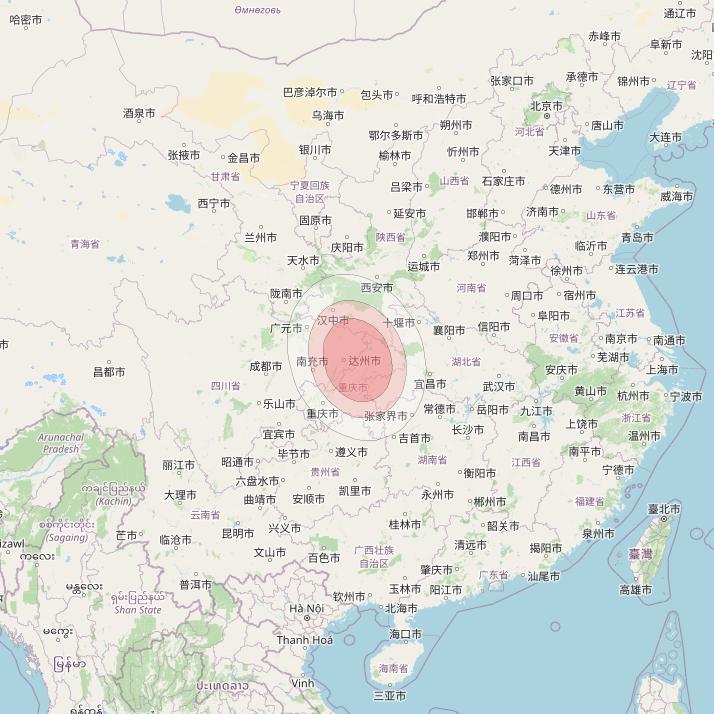 Thaicom 4 at 119° E downlink Ku-band Spot 310 beam coverage map