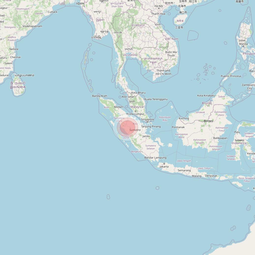 Thaicom 4 at 119° E downlink Ku-band Spot 602 beam coverage map