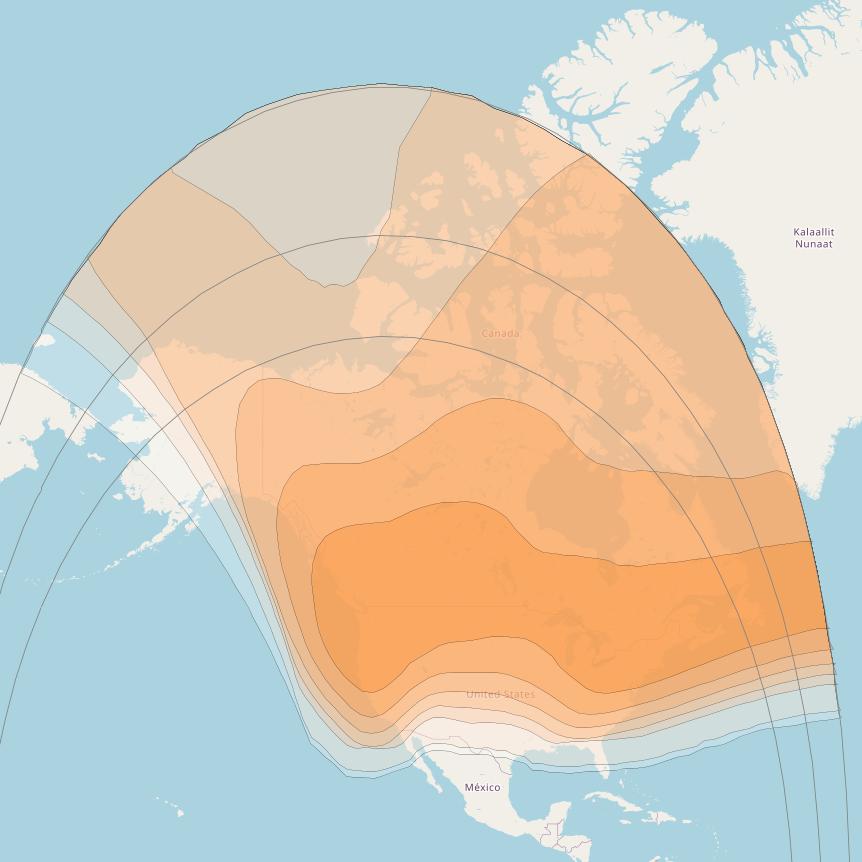 Anik F3 at 119&deg; W downlink Ka-band Canada Beam coverage map