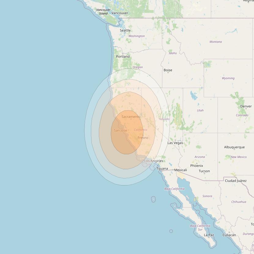 Galaxy 30 at 125° W downlink Ka-band Steerable 601 beam coverage map