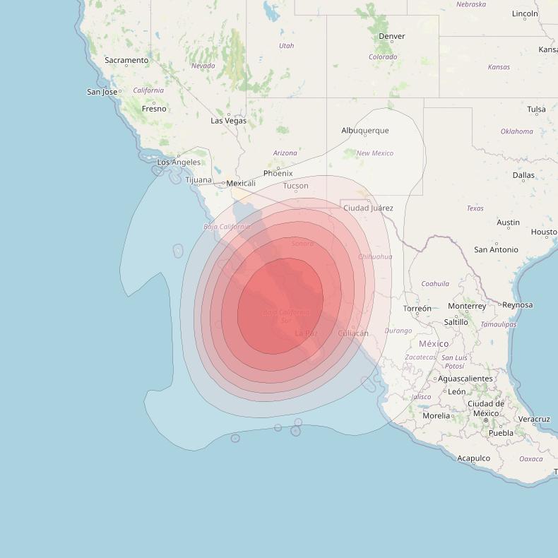 SES 15 at 129° W downlink Ku-band User Spot 29 beam coverage map