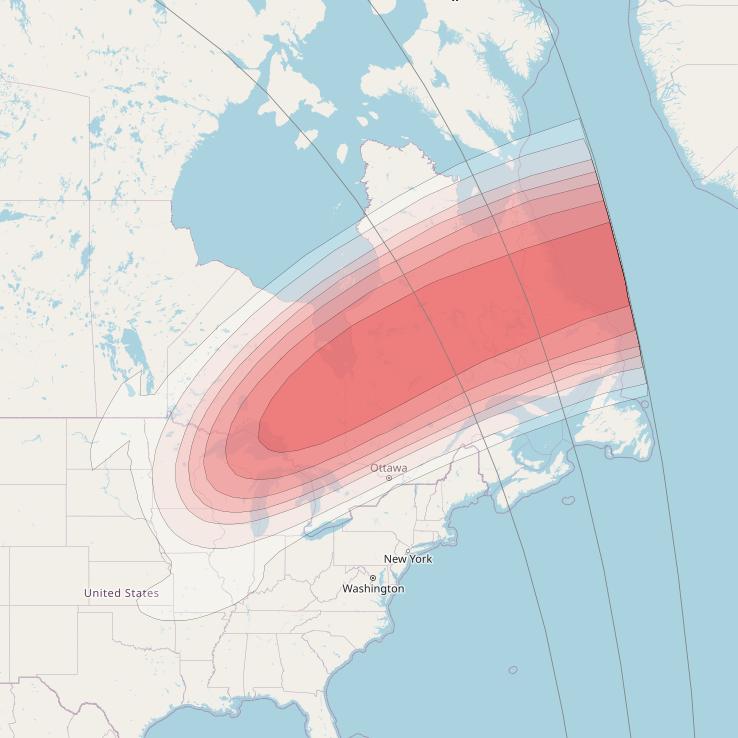 SES 15 at 129° W downlink Ku-band User Spot 38 beam coverage map