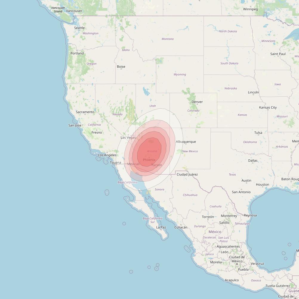 Ciel 2 at 129° W downlink Ku-band  CentralArizonaSB34 Spot Beam coverage map