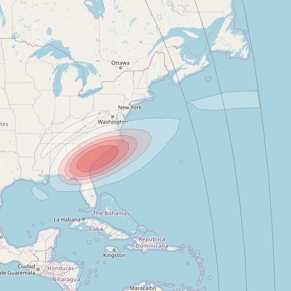 Ciel 2 at 129° W downlink Ku-band  SESouthCarolinaSB44 Spot Beam coverage map