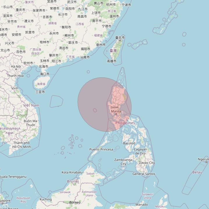 APSTAR 6D at 134° E downlink Ku-band S32 User Spot beam coverage map