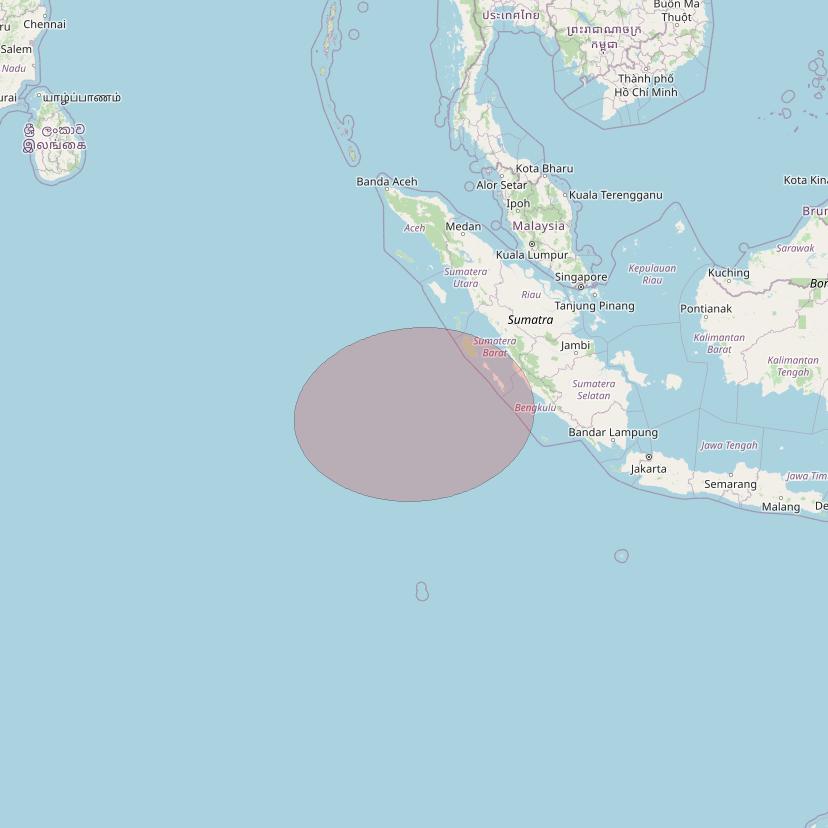 APSTAR 6D at 134° E downlink Ku-band S49 User Spot beam coverage map