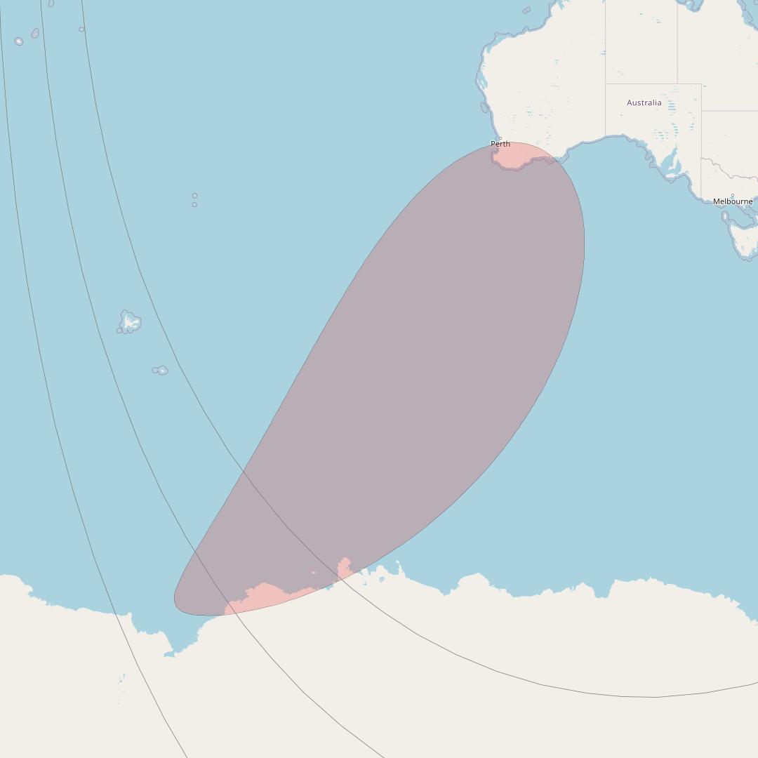 APSTAR 6D at 134° E downlink Ku-band S75 User Spot beam coverage map