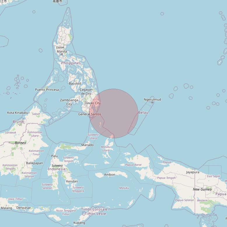 APSTAR 6D at 134° E downlink Ku-band S79 User Spot beam coverage map