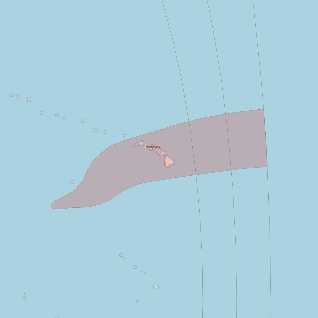 Telstar 18V at 138° E downlink Ku-band Hawaii beam coverage map