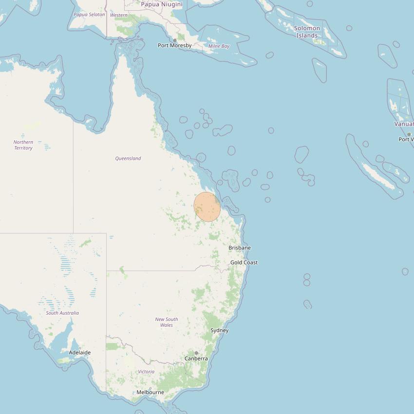 NBN-Co 1A at 140° E downlink Ka-band 11 narrow spot beam coverage map